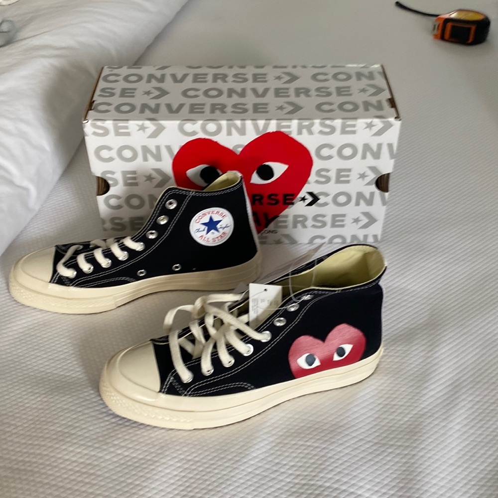 Comme des Gracons Converse High Top Sneakers. Color - black/Size - women’s 9.